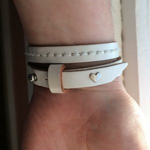 AEO White Leather Wrap Bracelet